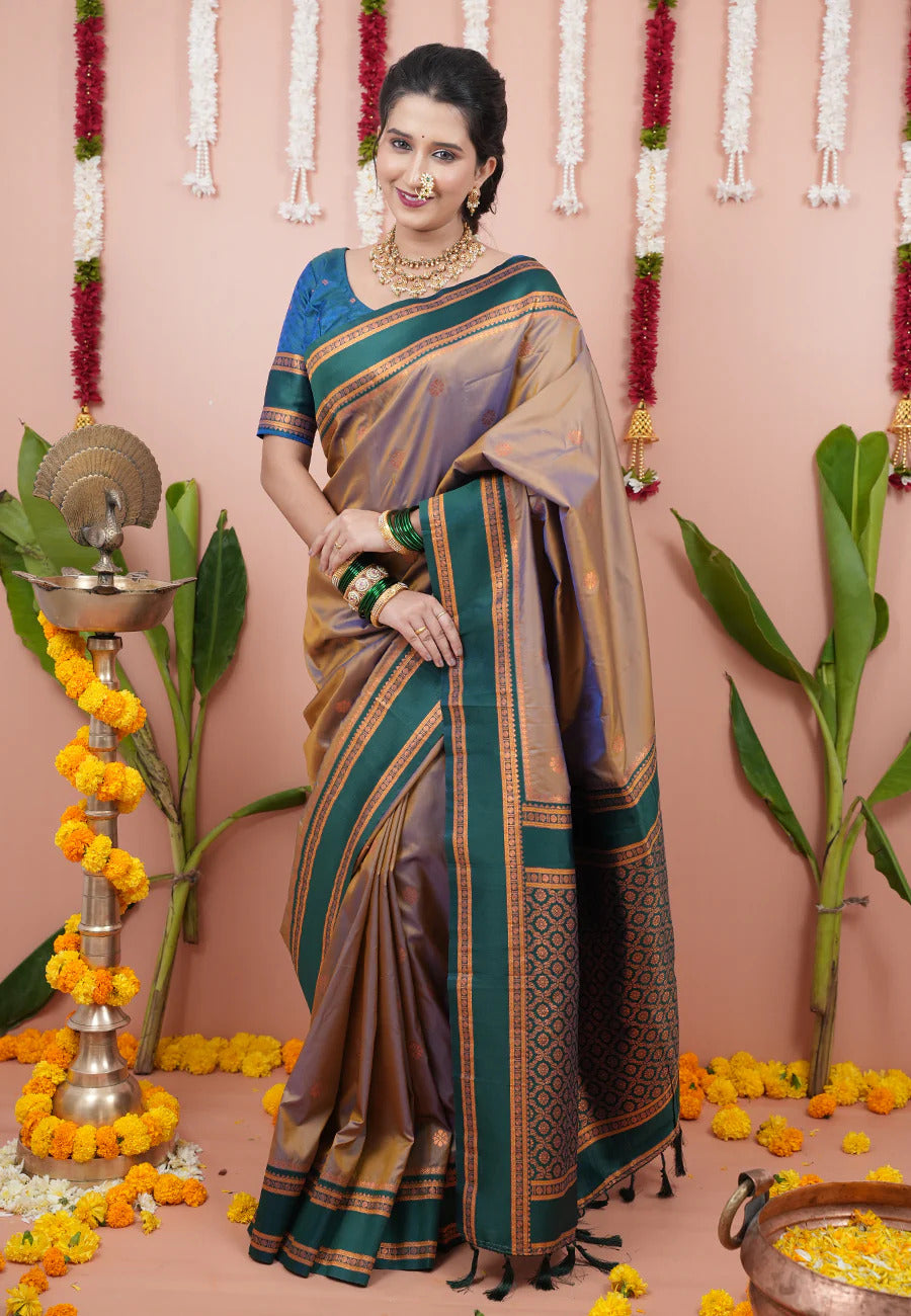 Pure Soft Silk Ethnic Zari Woven Paithani Saree