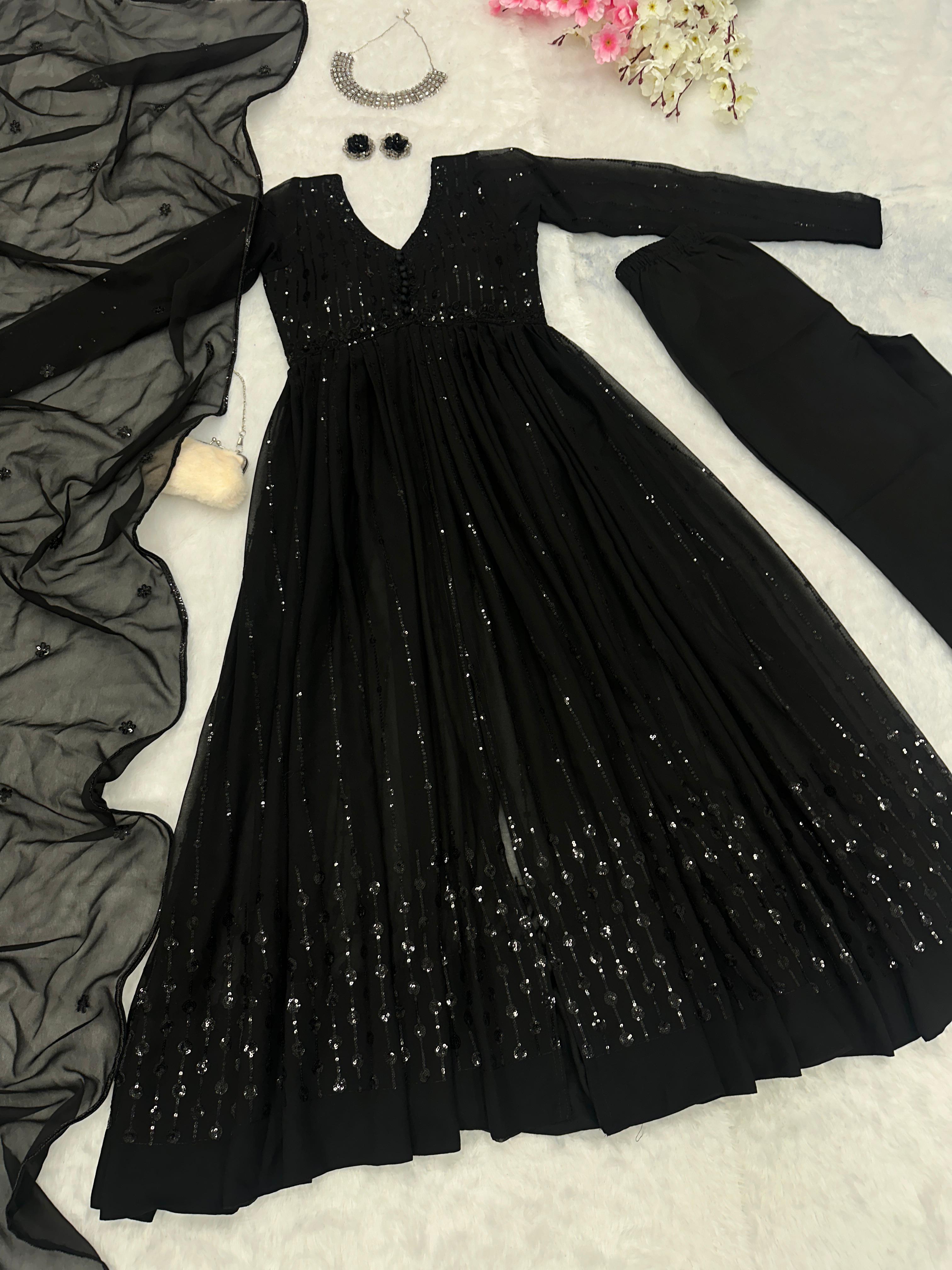 Midnight Noor Embellished Anarkali Set