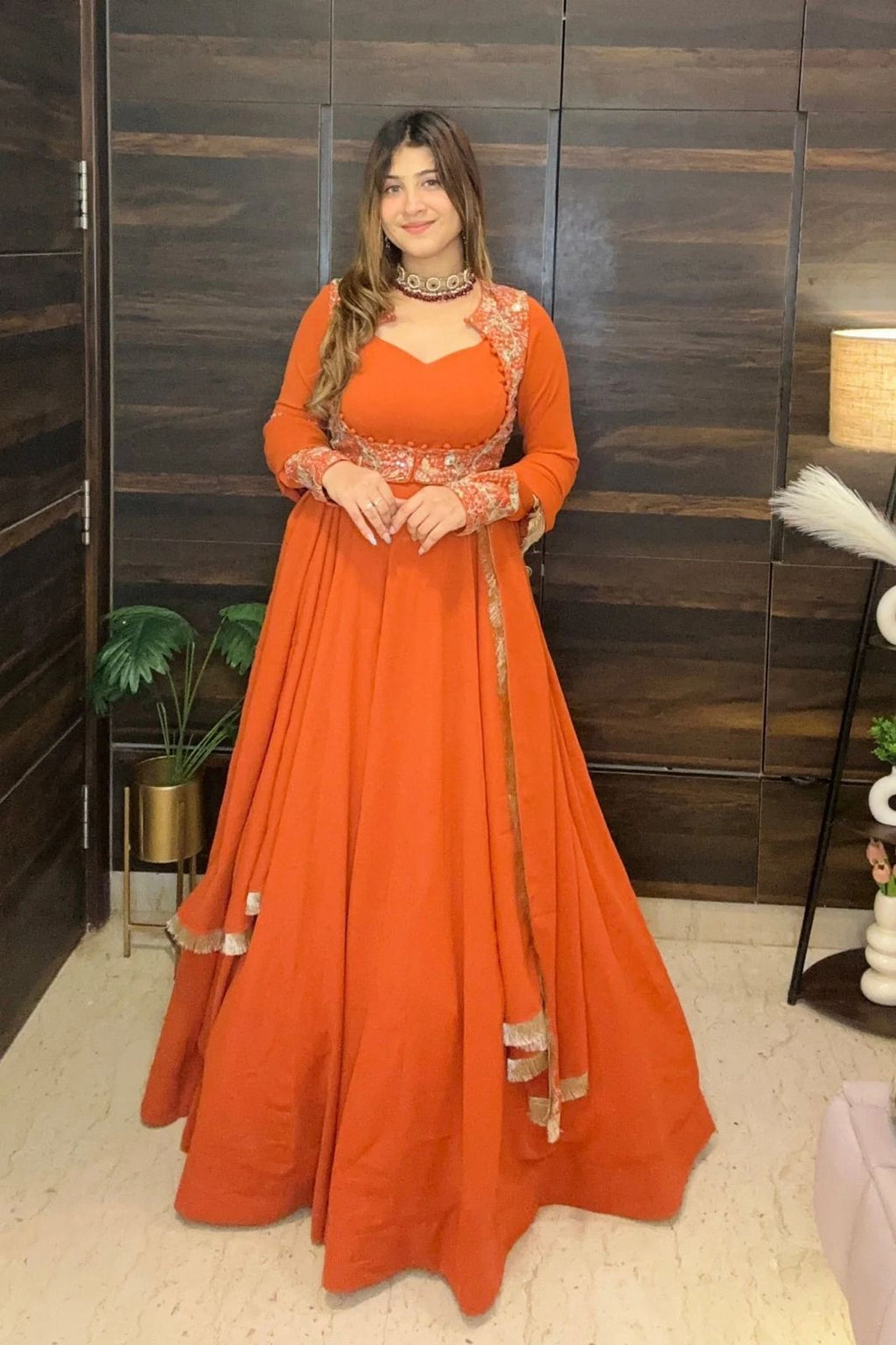 Meher Orange Bloom Anarkali