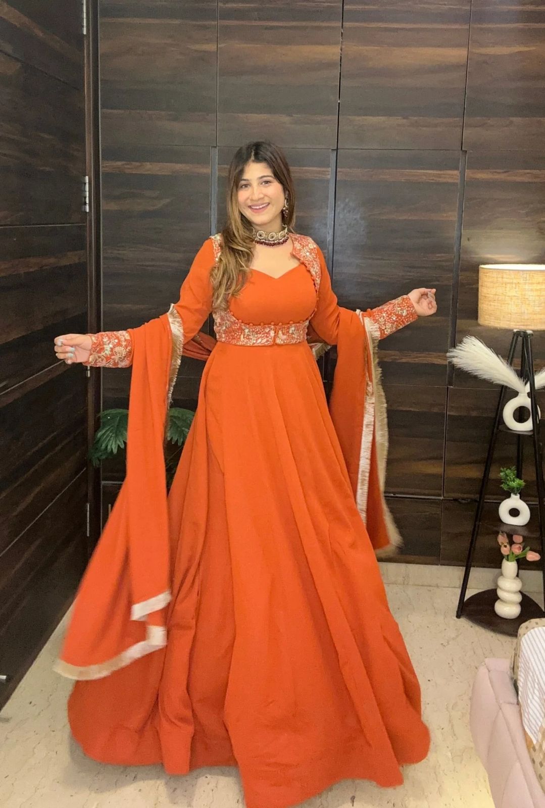 Meher Orange Bloom Anarkali
