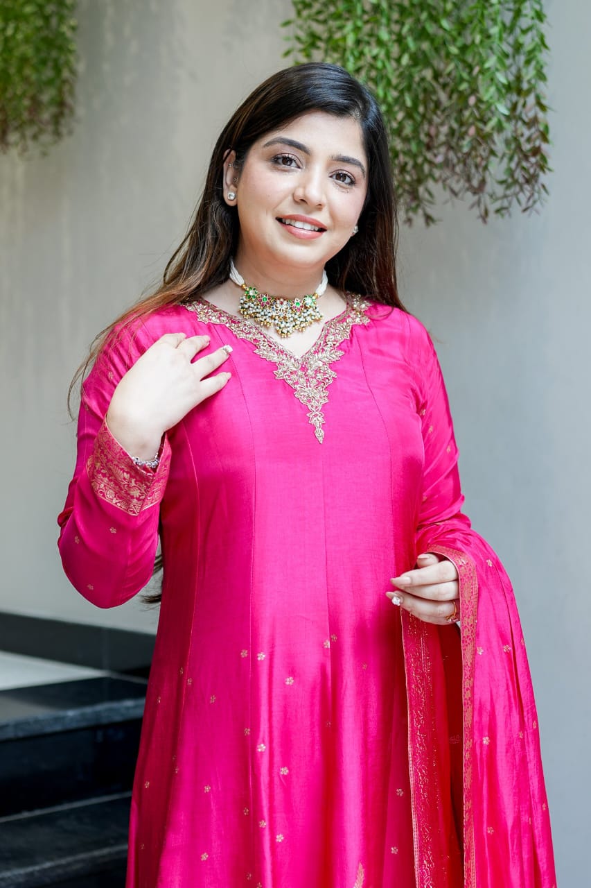 Bright Rani-Pink Anarkali