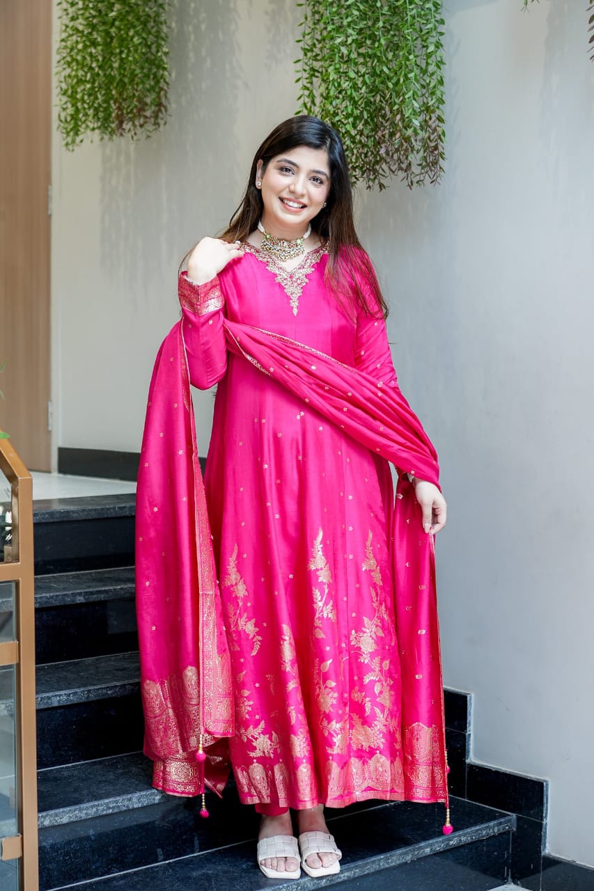Bright Rani-Pink Anarkali
