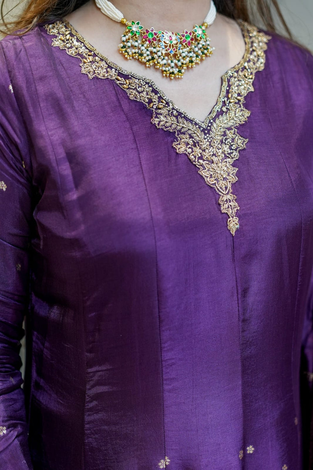 Mehfil Purple Silk Anarkali
