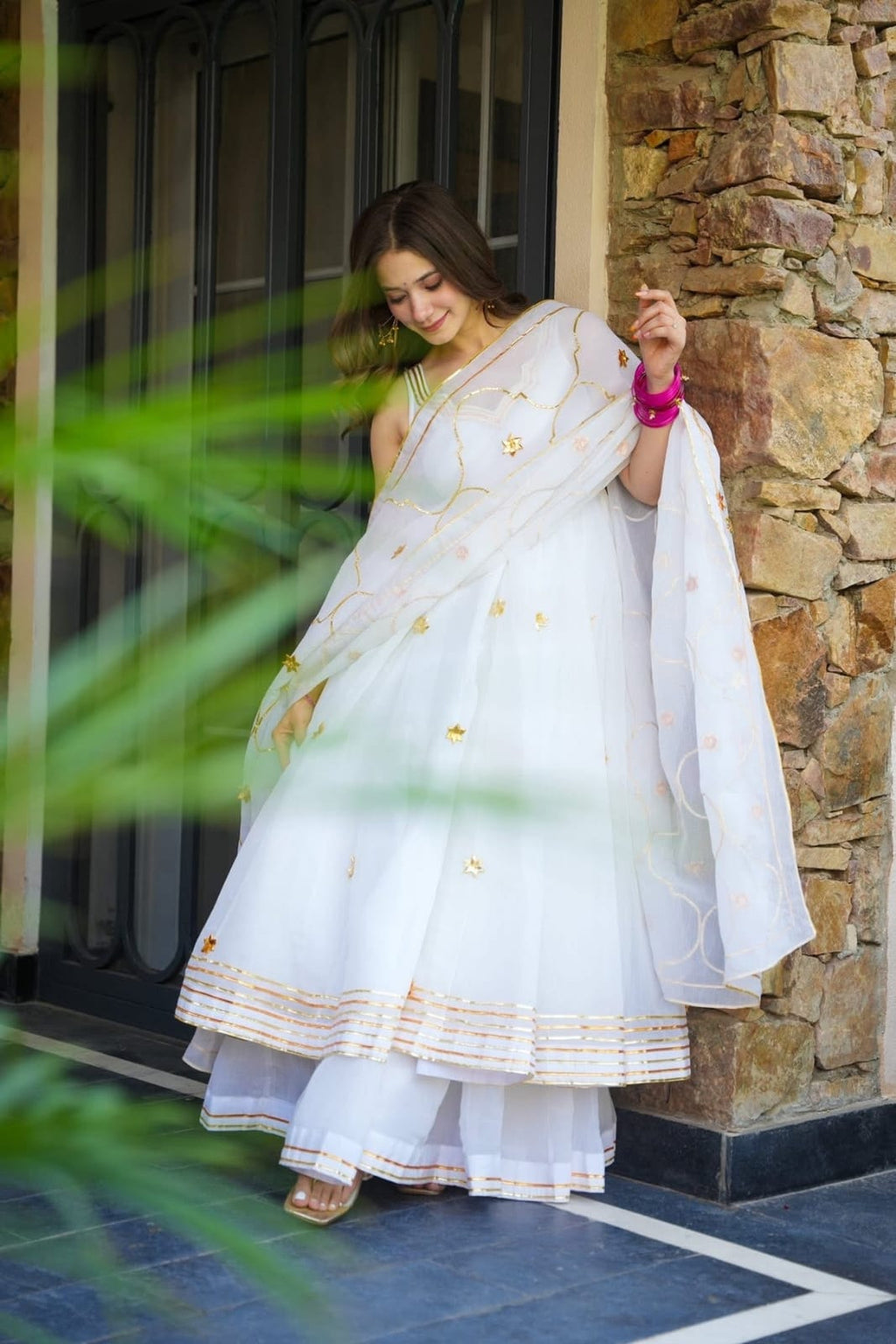 Chandni White Anarkali