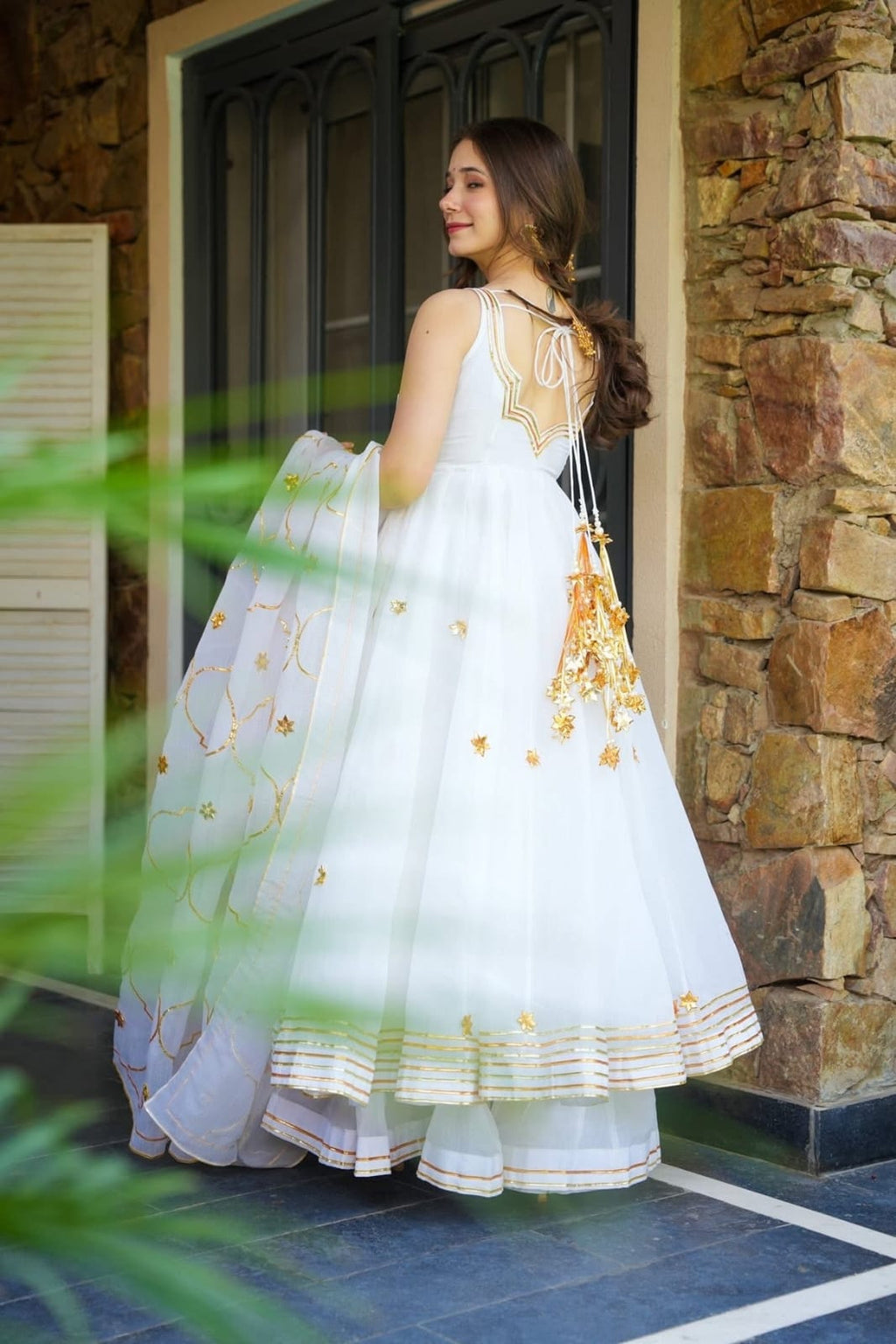 Chandni White Anarkali