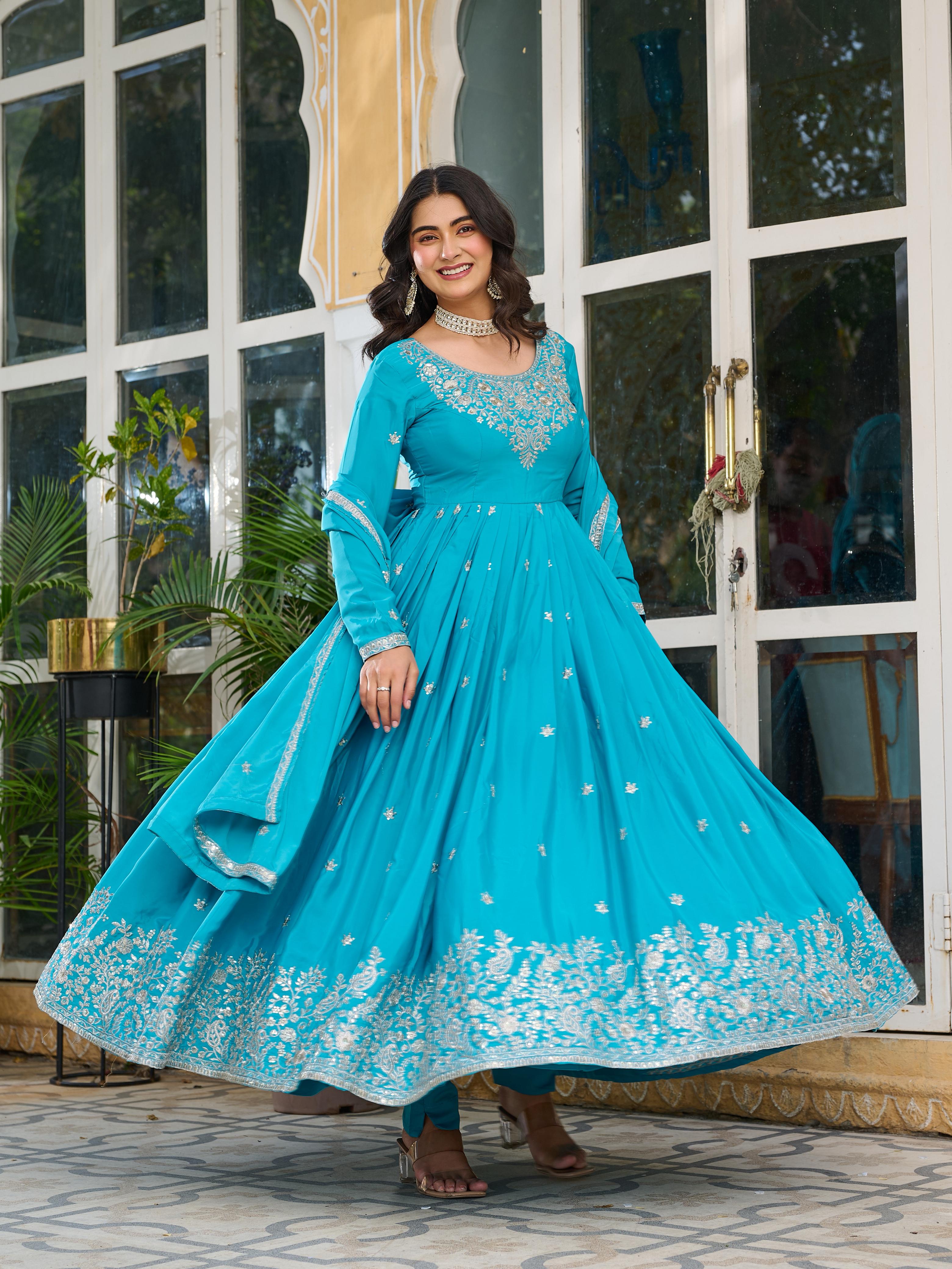 Meher Blue Anarkali