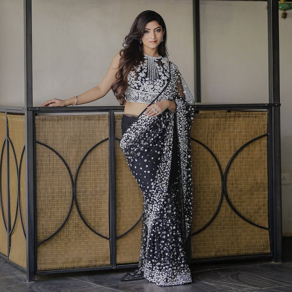 Black Luxe Embellished Saree