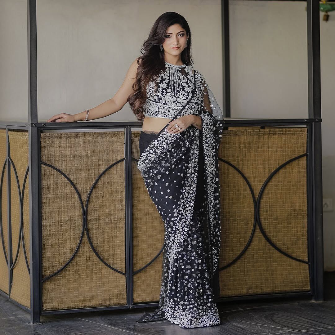 Black Luxe Embellished Saree