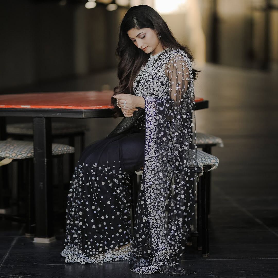 Black Luxe Embellished Saree