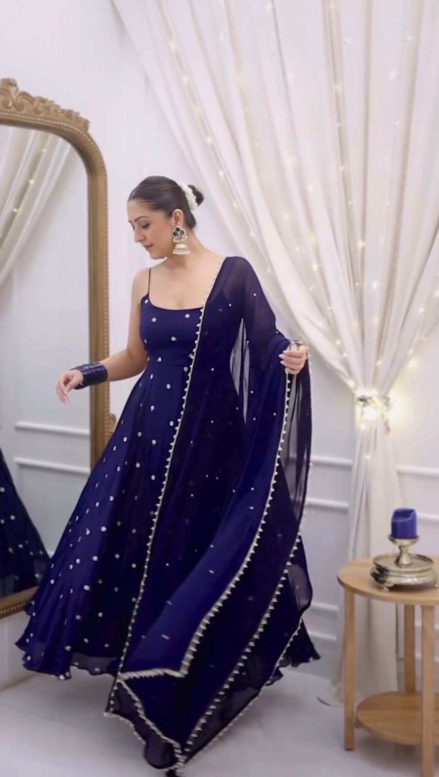 Blooming Navy Anarkali