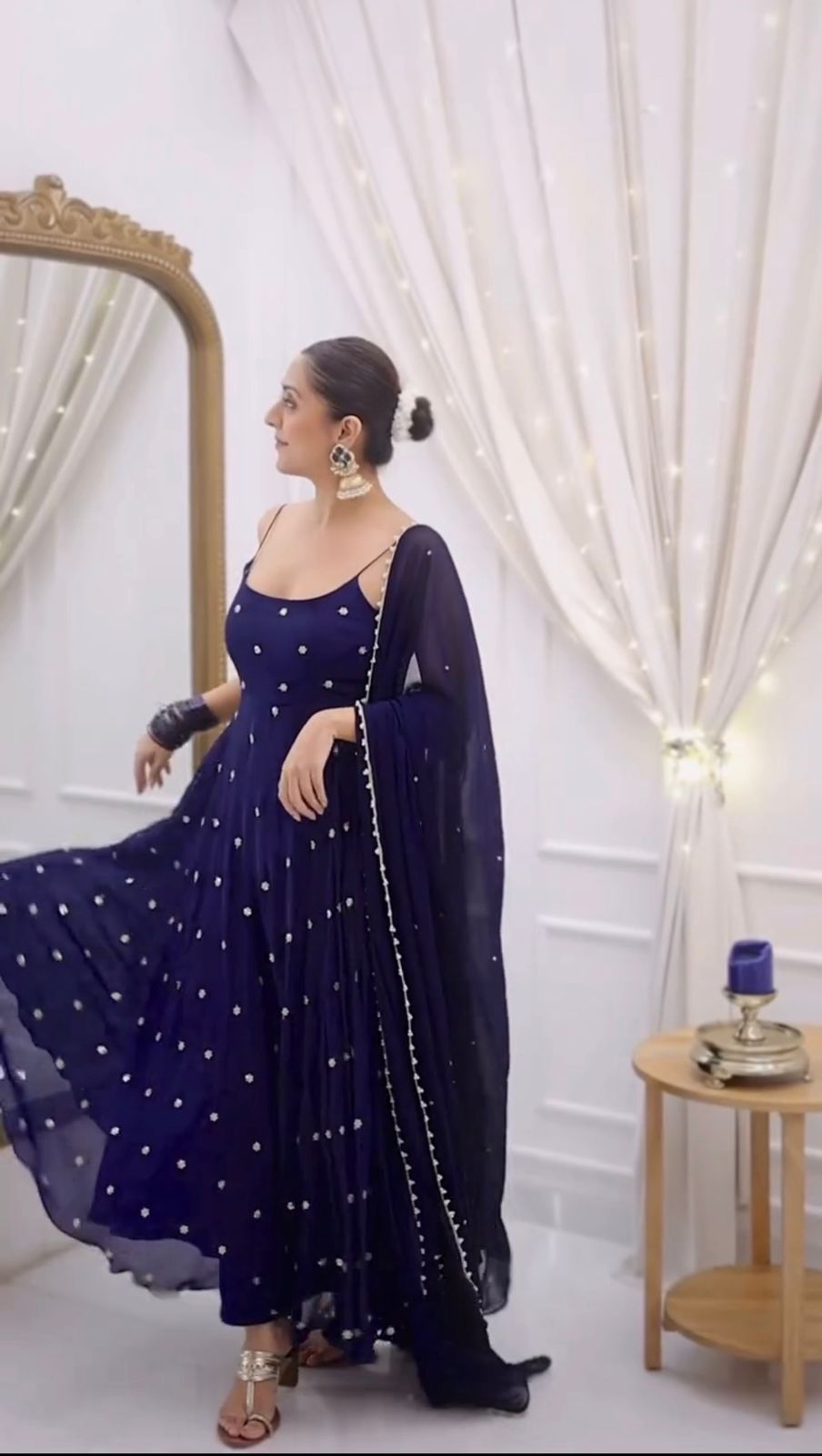 Blooming Navy Anarkali