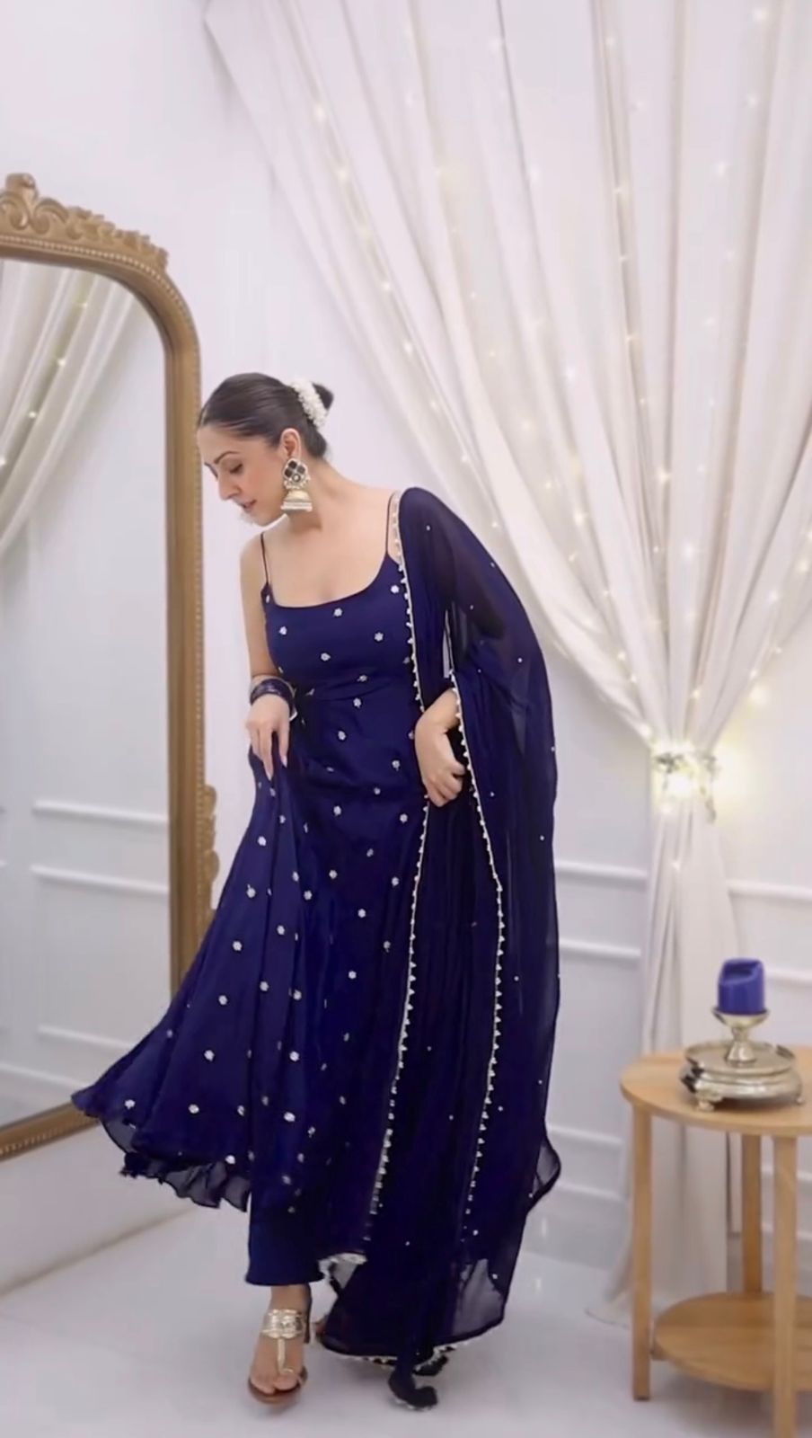 Blooming Navy Anarkali