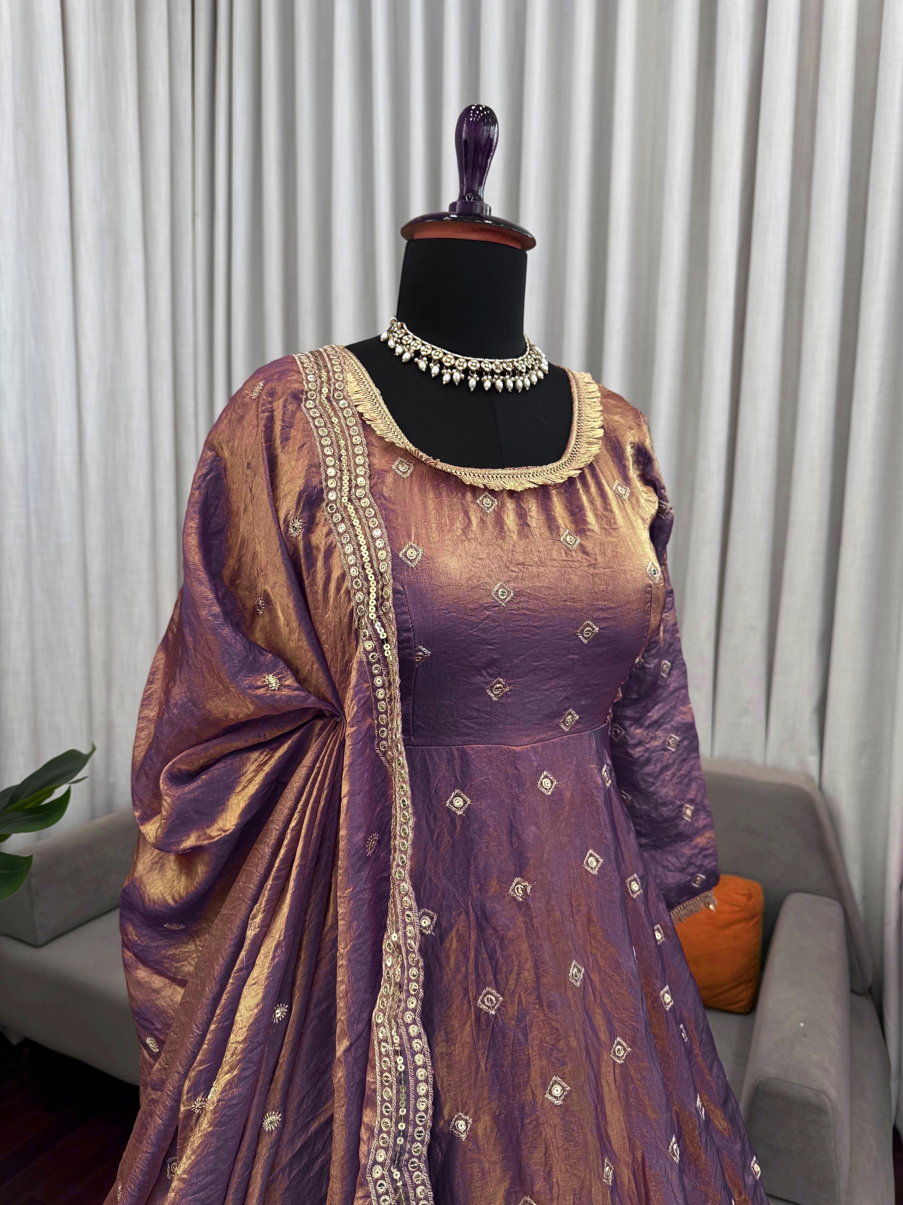 Purple Zari Flair Anarkali